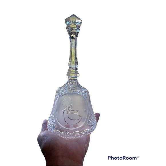 UNBRANDED Other - *VINTAGE Crystal Glass 8" Dinner Bell Goose Sawtooth Edge